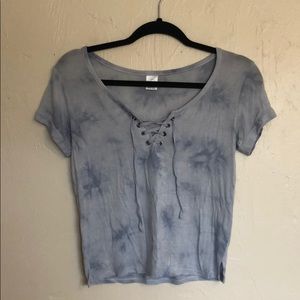 NEVER WORN blue tye dye crop soft tee